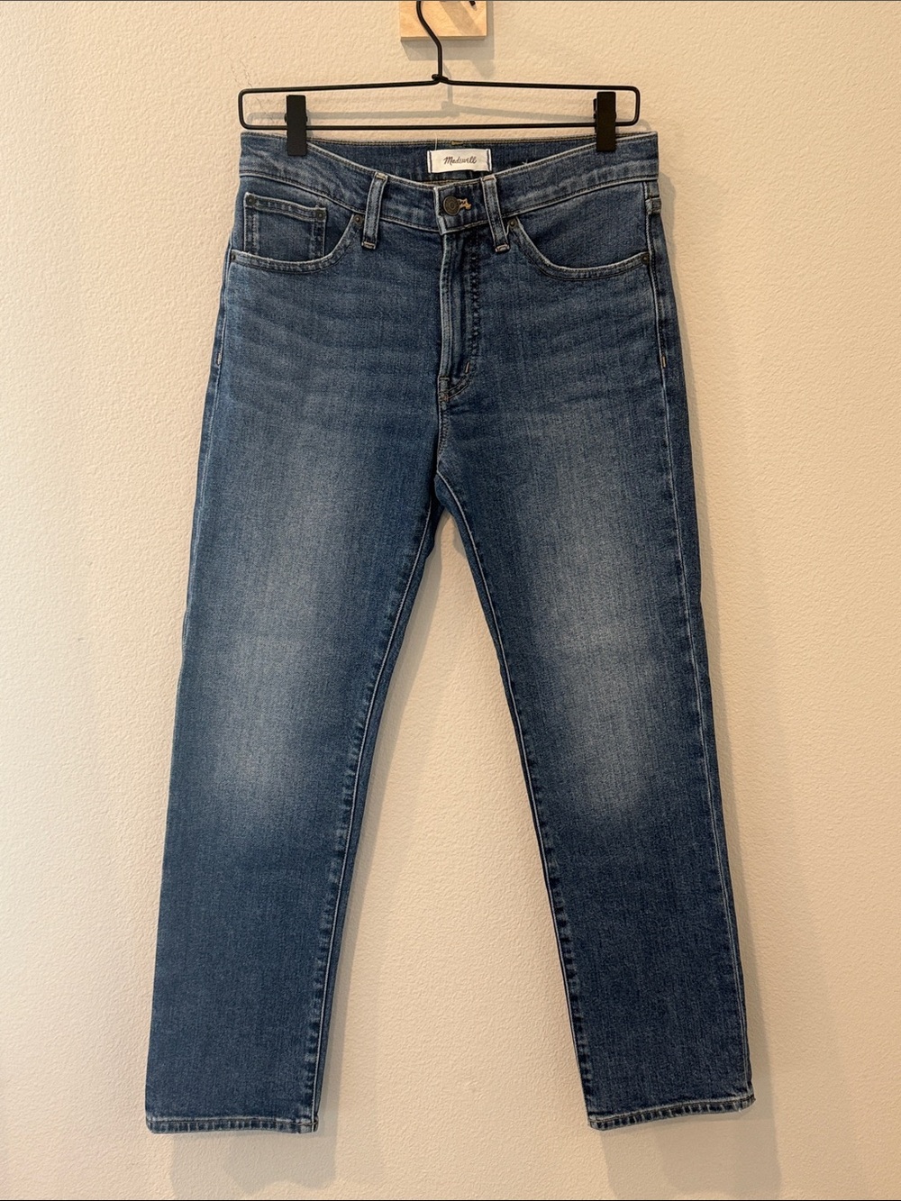 Madewell The Jules Slim Straight Jeans‎ - Medium Blue Concho Wash Size 26